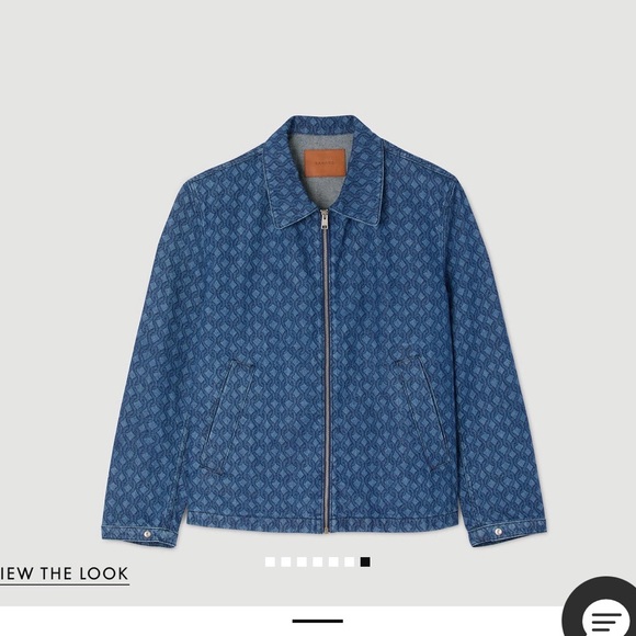 Sandro Indigo Patterned Jeans with Tan Patch - Picture 5 of 7